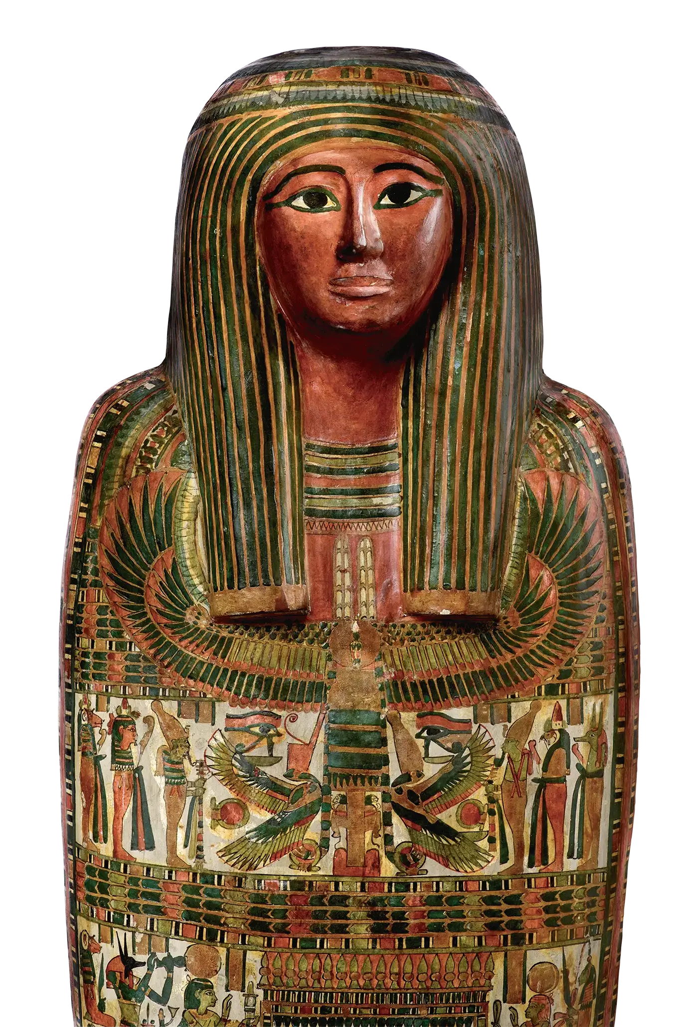 《神官ホル（ホルス）のカルトナージュとミイラ》（部分） 前760～前558年頃 ブルックリン博物館蔵